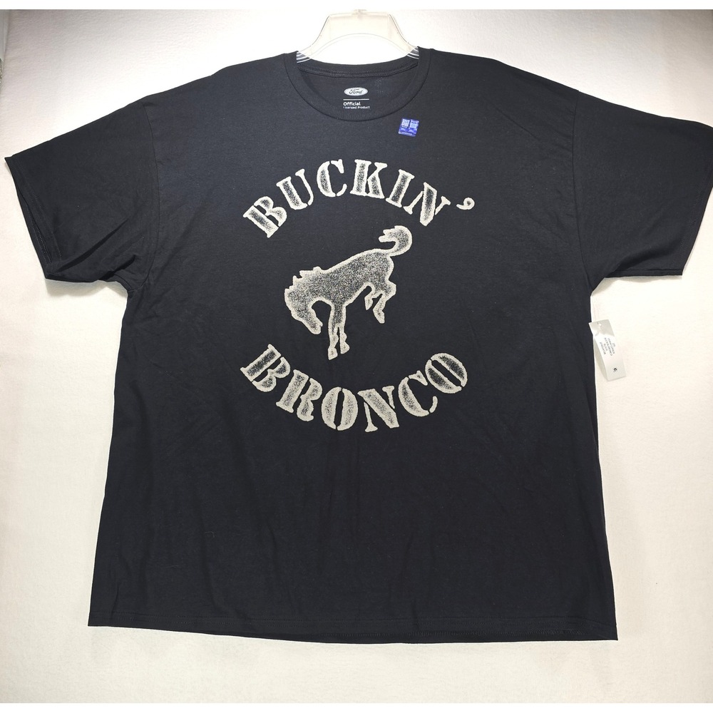 Ford Buckin Bronco Graphic T-Shirt Mens 2XL Black‎ Official Licensed Cotton Tee